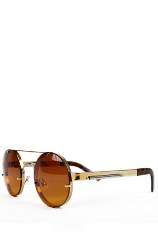 JOHN LENNON Gold Round Sunglasses